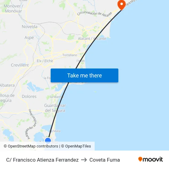 C/ Francisco Atienza Ferrandez to Coveta Fuma map