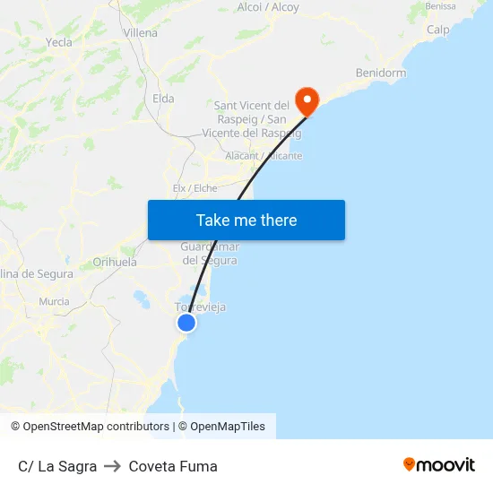 C/ La Sagra to Coveta Fuma map