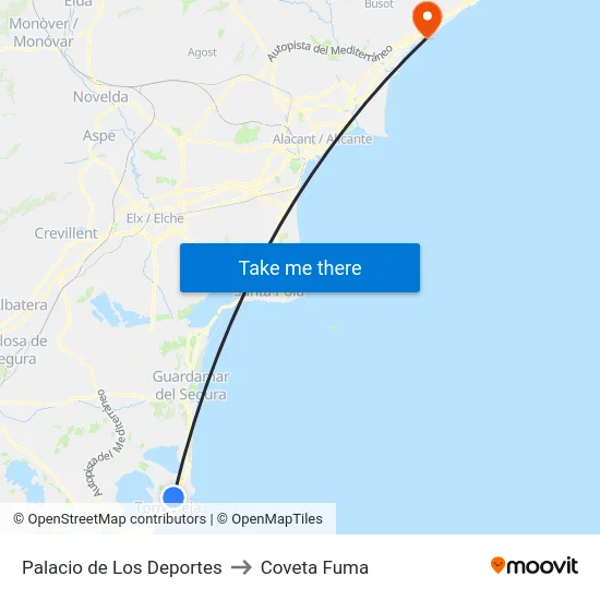 Palacio de Los Deportes to Coveta Fuma map