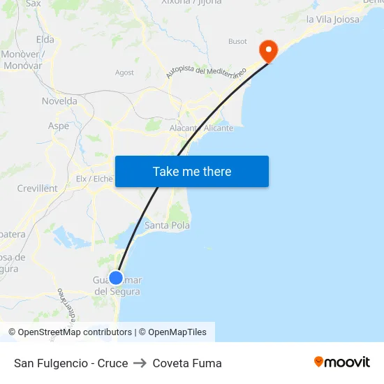 San Fulgencio - Cruce to Coveta Fuma map