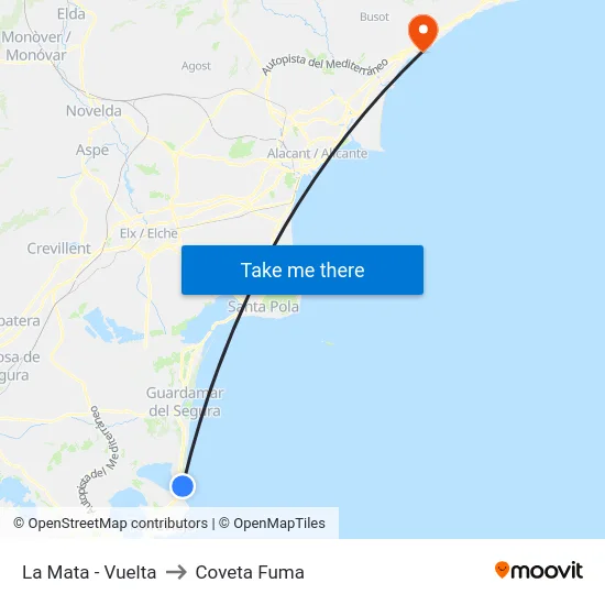 La Mata - Vuelta to Coveta Fuma map