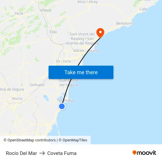 Rocío Del Mar to Coveta Fuma map