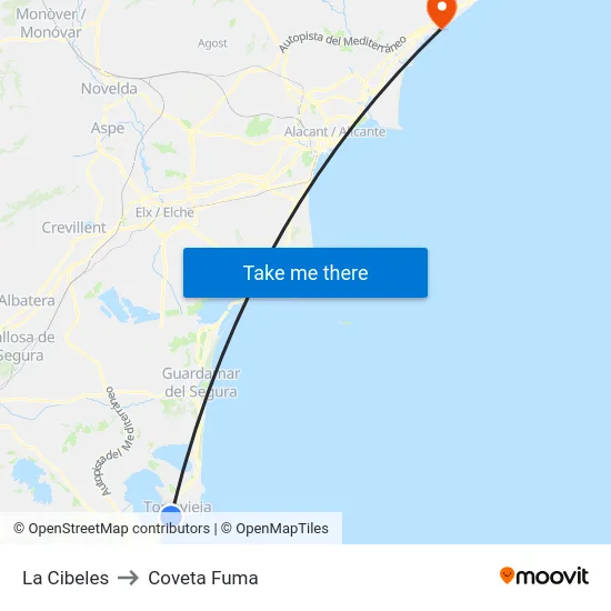 La Cibeles to Coveta Fuma map