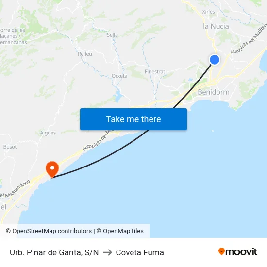 Urb. Pinar de Garita, S/N to Coveta Fuma map