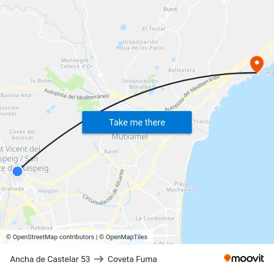 Ancha de Castelar 53 to Coveta Fuma map