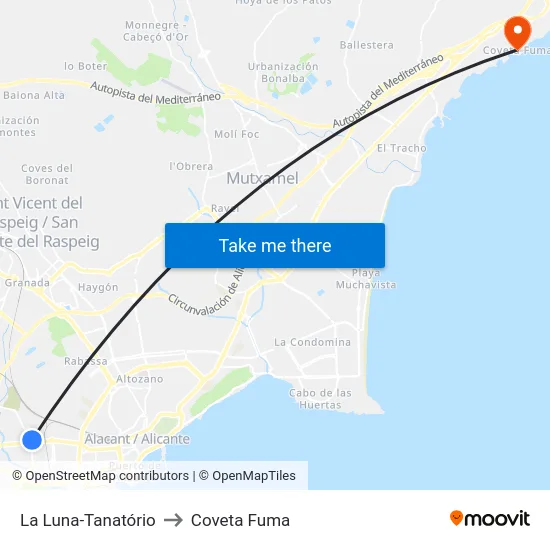 La Luna-Tanatório to Coveta Fuma map