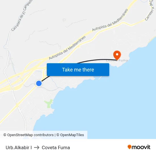 Urb.Alkabir I to Coveta Fuma map