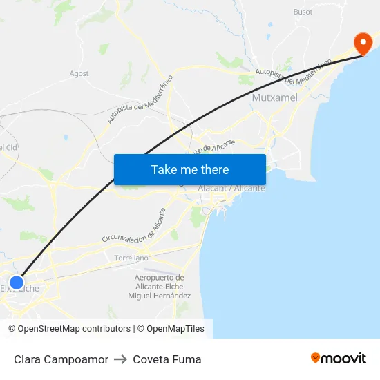 Clara Campoamor to Coveta Fuma map