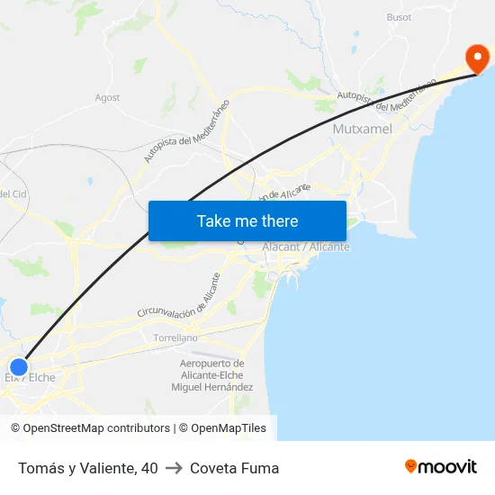 Tomás y Valiente, 40 to Coveta Fuma map