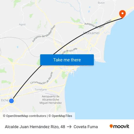 Alcalde Juan Hernández Rizo, 48 to Coveta Fuma map