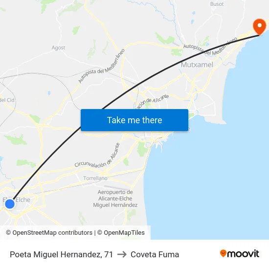 Poeta Miguel Hernandez, 71 to Coveta Fuma map