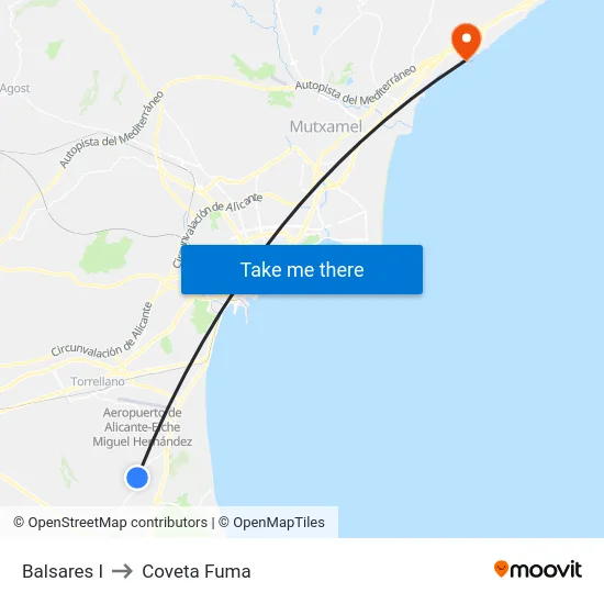 Balsares I to Coveta Fuma map
