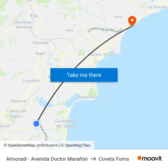 Almoradí - Avenida Doctor Marañón to Coveta Fuma map