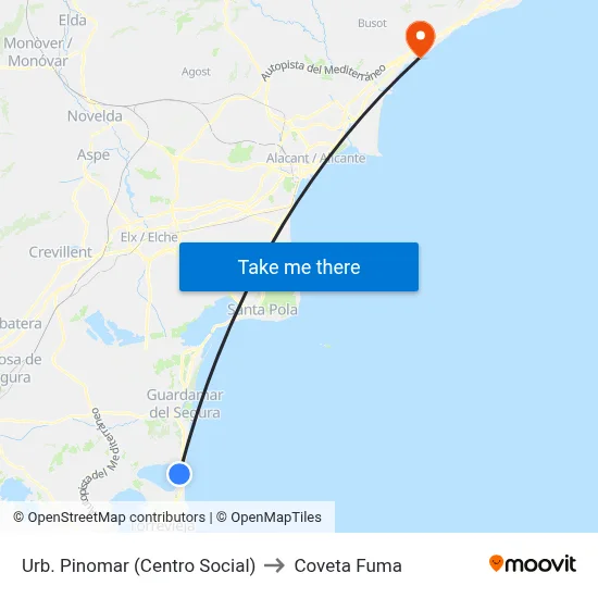Urb. Pinomar (Centro Social) to Coveta Fuma map