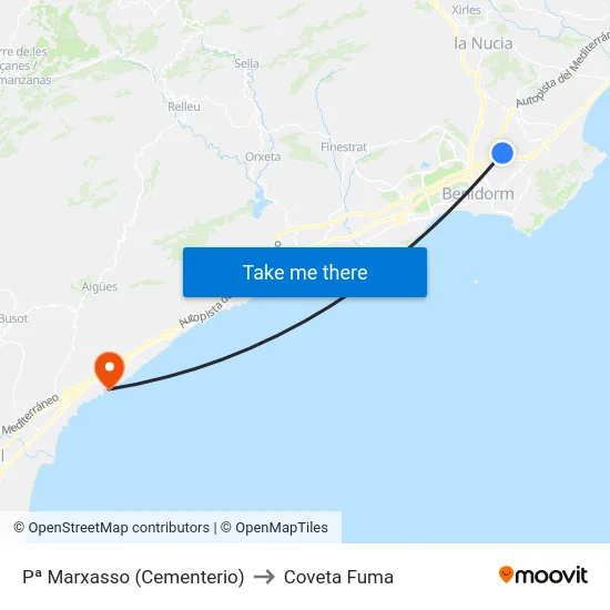 Pª Marxasso (Cementerio) to Coveta Fuma map