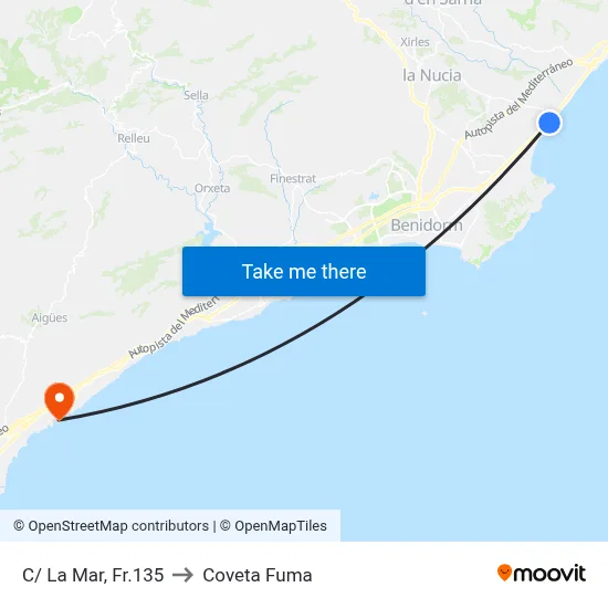C/ La Mar, Fr.135 to Coveta Fuma map