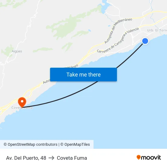 Av. Del Puerto, 48 to Coveta Fuma map