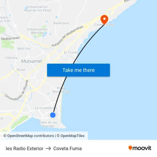 Ies Radio Exterior to Coveta Fuma map