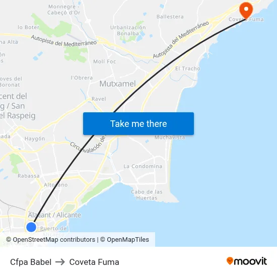 Cfpa Babel to Coveta Fuma map