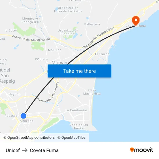 Unicef to Coveta Fuma map