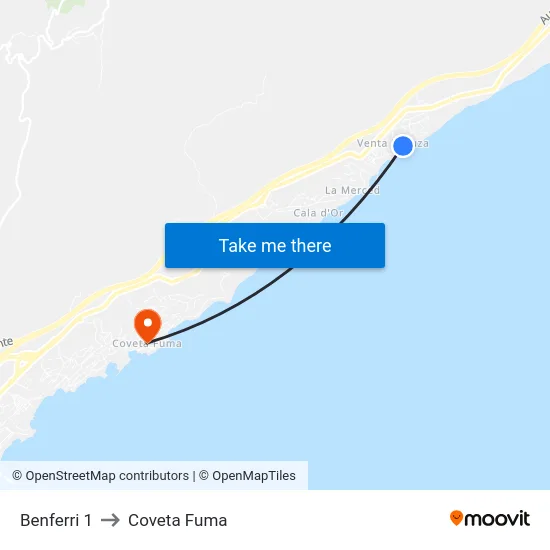 Benferri 1 to Coveta Fuma map