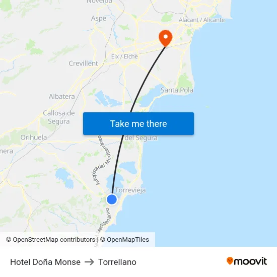 Hotel Doña Monse to Torrellano map