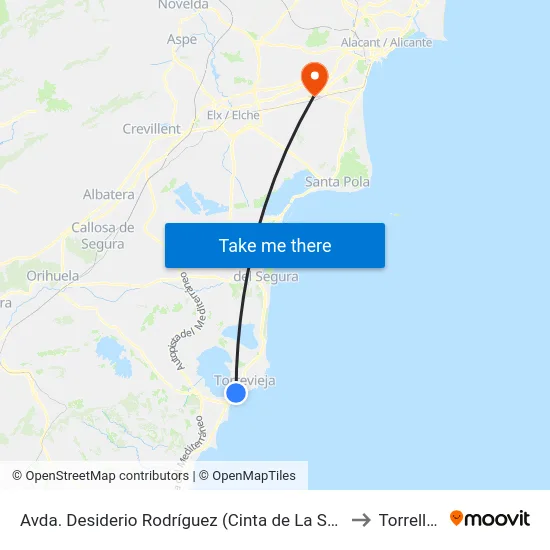 Avda. Desiderio Rodríguez (Cinta de La Sal) - Vuelta to Torrellano map
