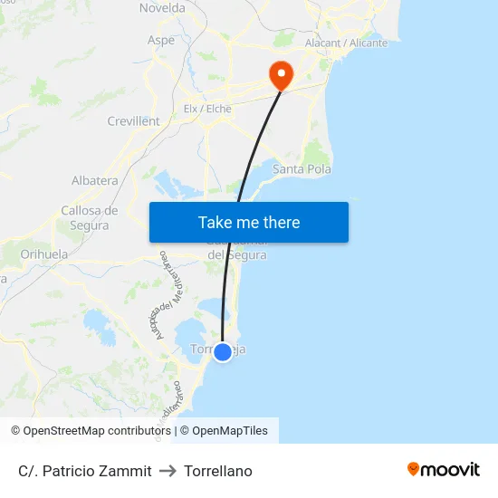 C/. Patricio Zammit to Torrellano map