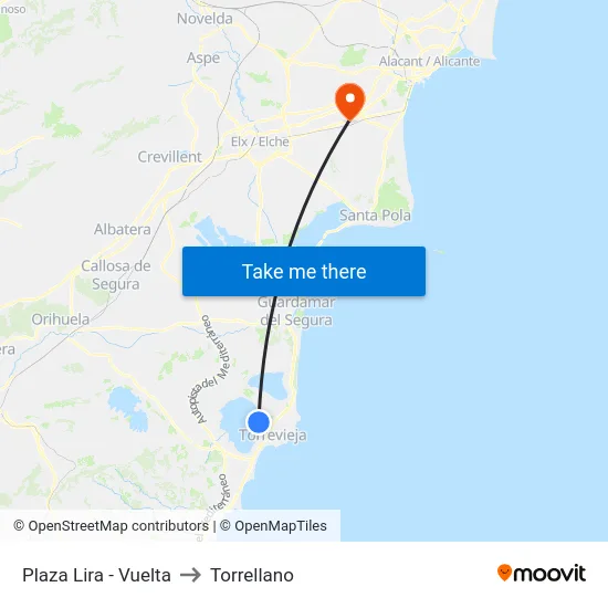 Plaza Lira - Vuelta to Torrellano map
