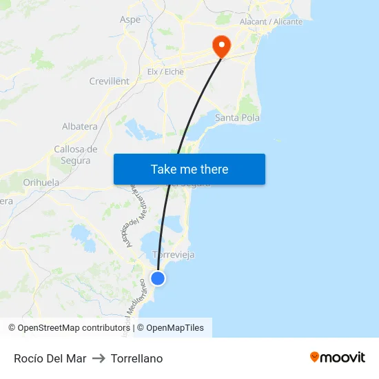 Rocío Del Mar to Torrellano map