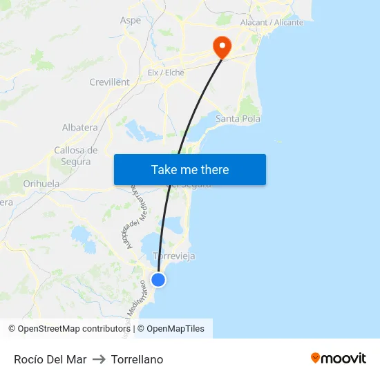 Rocío Del Mar to Torrellano map