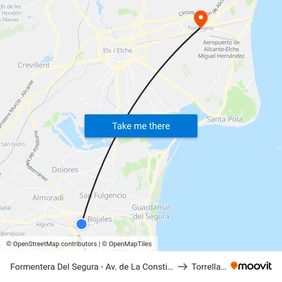 Formentera Del Segura - Av. de La Constitución to Torrellano map