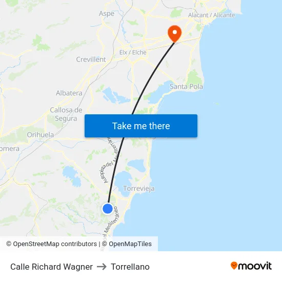Calle Richard Wagner to Torrellano map