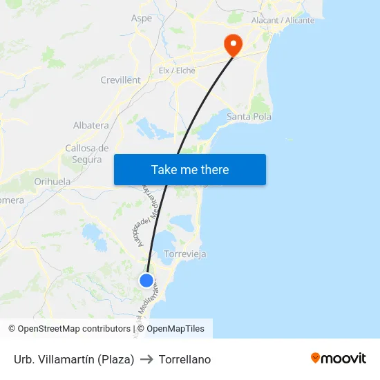 Urb. Villamartín (Plaza) to Torrellano map