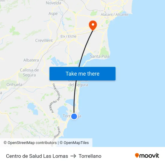 Centro de Salud Las Lomas to Torrellano map