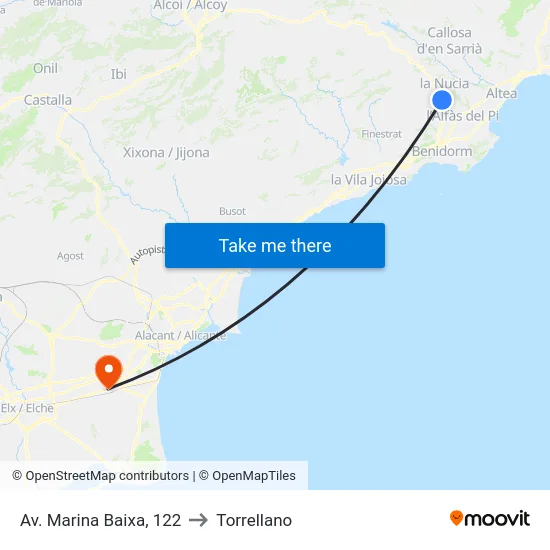 Av. Marina Baixa, 122 to Torrellano map