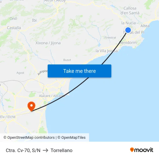 Ctra. Cv-70, S/N to Torrellano map