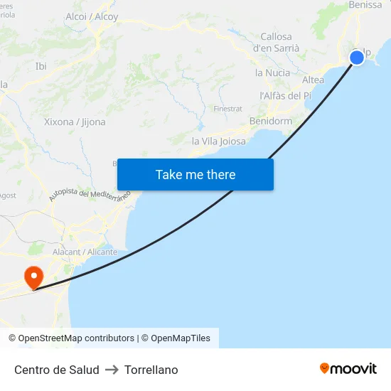 Centro de Salud to Torrellano map