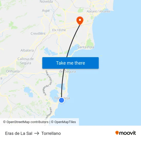 Eras de La Sal to Torrellano map