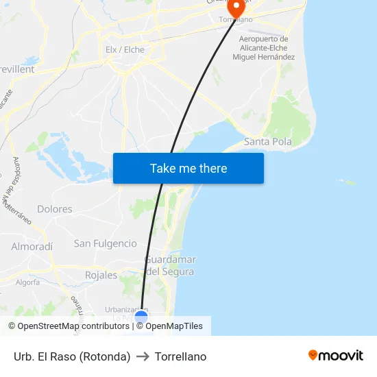 Urb. El Raso (Rotonda) to Torrellano map