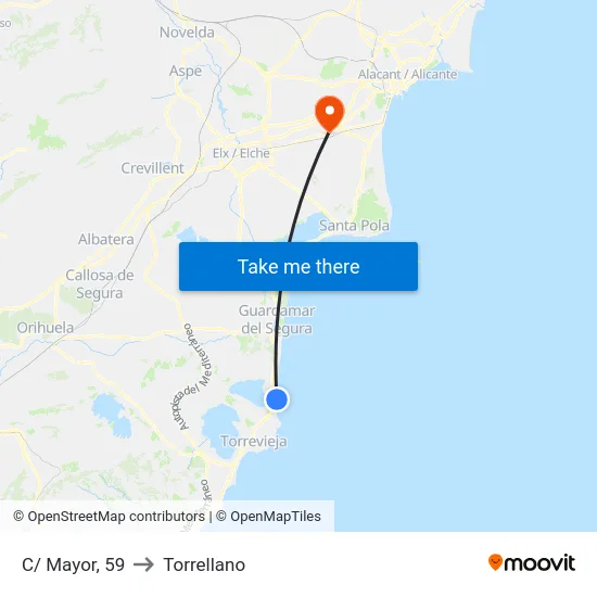 C/ Mayor, 59 to Torrellano map