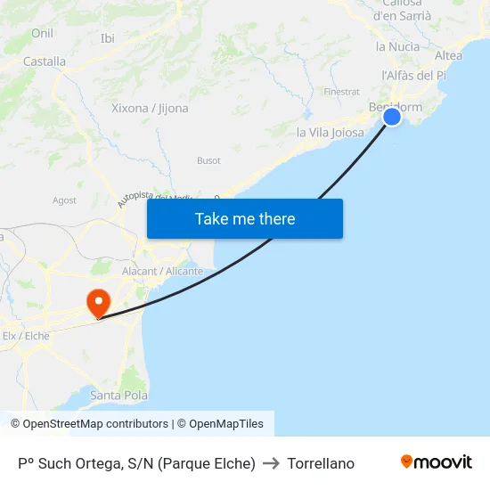 Pº Such Ortega, S/N (Parque Elche) to Torrellano map