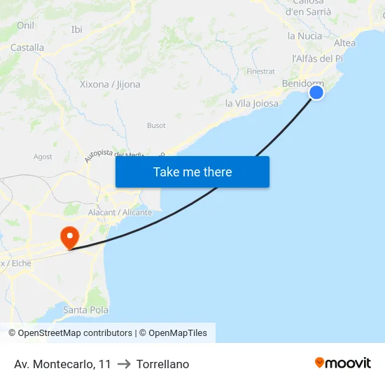 Av. Montecarlo, 11 to Torrellano map