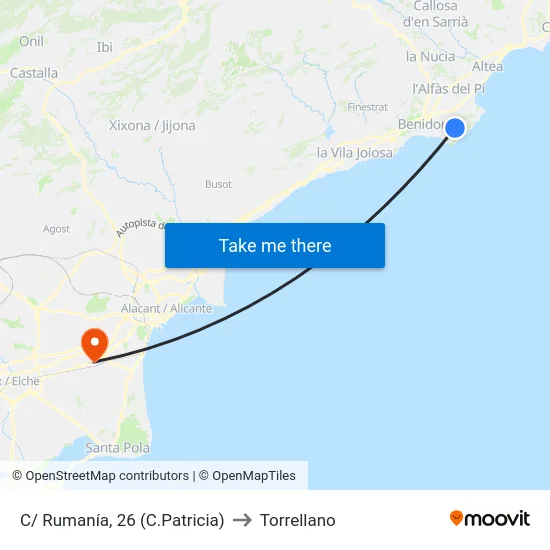 C/ Rumanía, 26 (C.Patricia) to Torrellano map