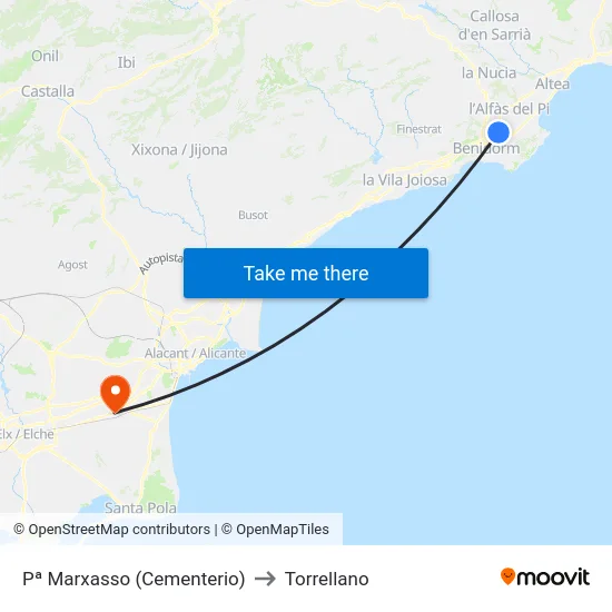 Pª Marxasso (Cementerio) to Torrellano map