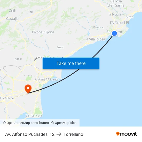 Av. Alfonso Puchades, 12 to Torrellano map