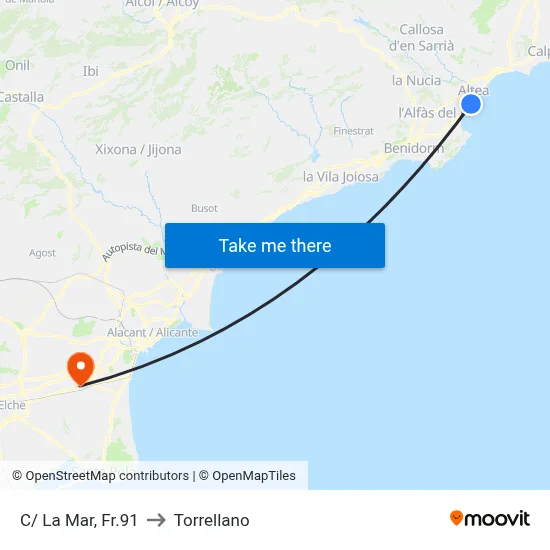 C/ La Mar, Fr.91 to Torrellano map