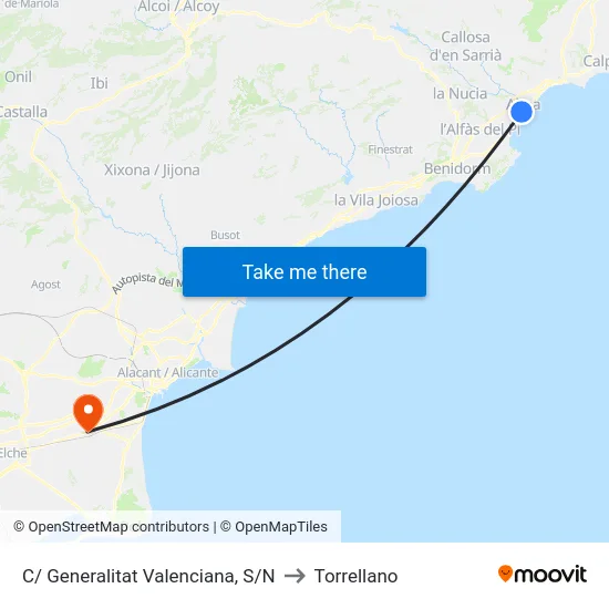 C/ Generalitat Valenciana, S/N to Torrellano map