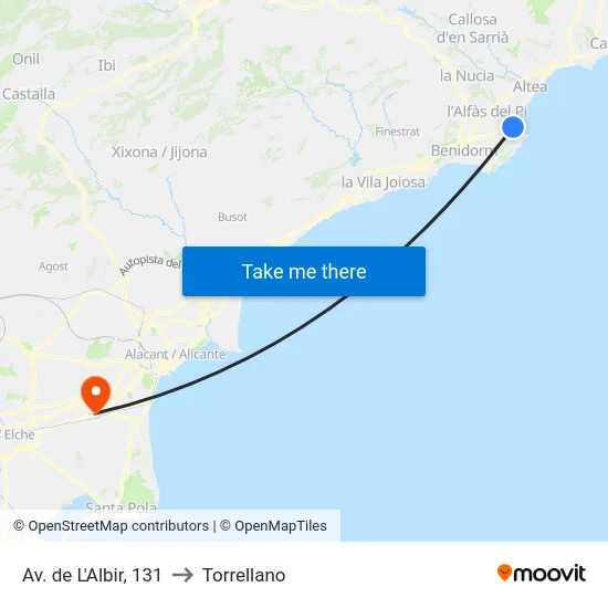 Av. de L'Albir, 131 to Torrellano map