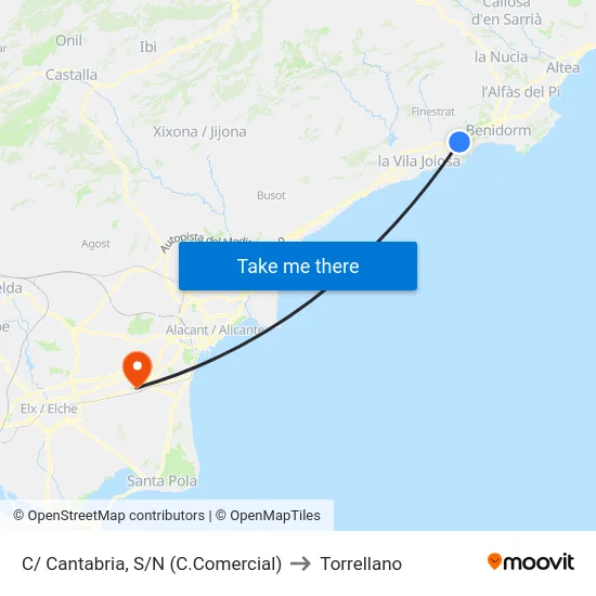 C/ Cantabria, S/N (C.Comercial) to Torrellano map